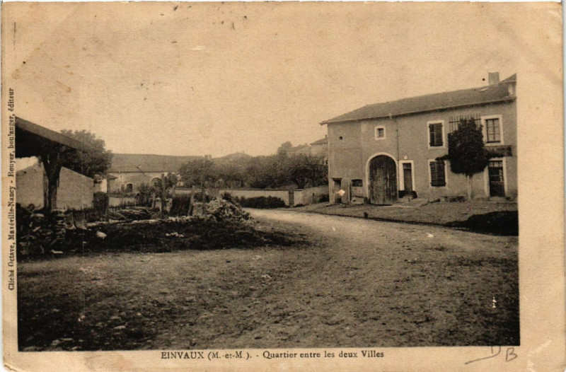 Carte postale ancienne Einvaux - Quartier entre les deux Villes à Einvaux