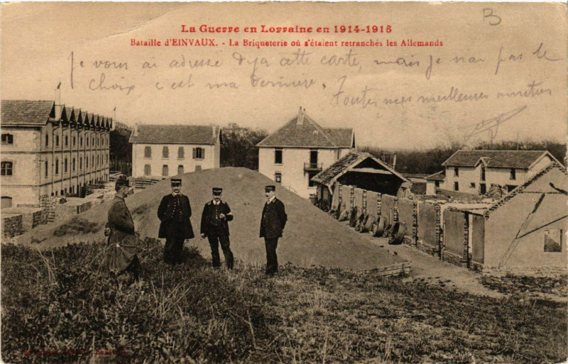 Carte postale ancienne Einvaux - Bataille d'Einvaux - La Briqueterie - Guerre 1914-1915 à Einvaux