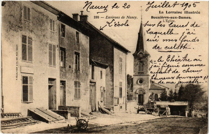 Carte postale ancienne Bouxieres-aux-Dames - Environs de Nancy - L'Eglise à Bouxières-aux-Dames