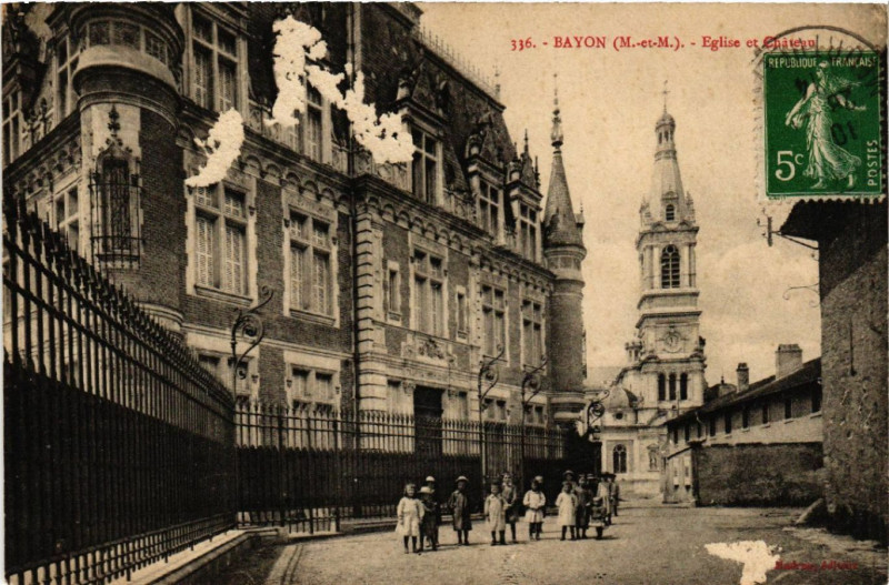 Carte postale ancienne Bayon - Eglise et Chateau à Bayon