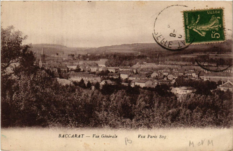 Carte postale ancienne Baccarat - Vue Generale à Baccarat