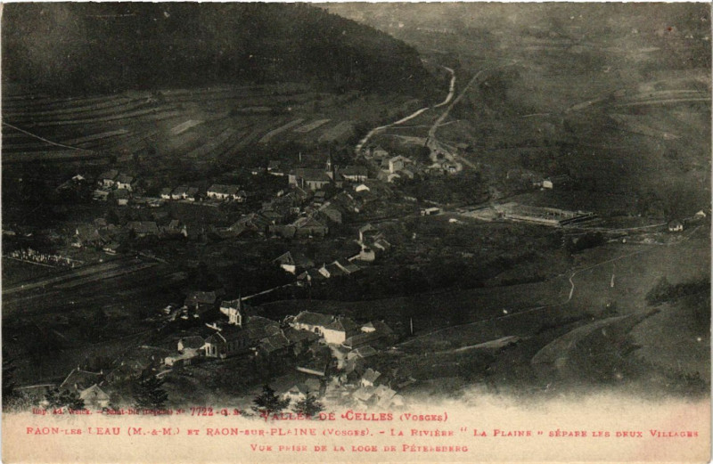 Carte postale ancienne Vallée de Celles - Raon les L'Eau (M.-A-M.) et Raon-sur-..