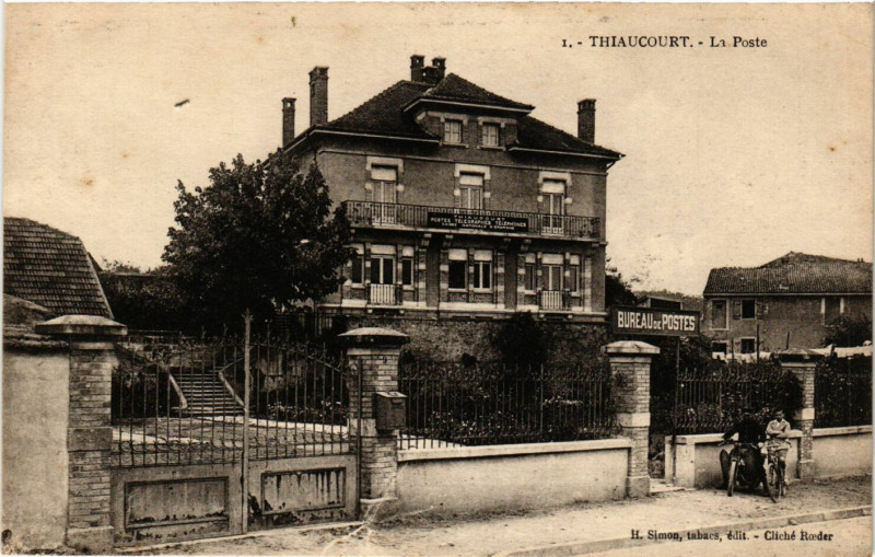 Carte postale ancienne Thiaucourt - La Poste
