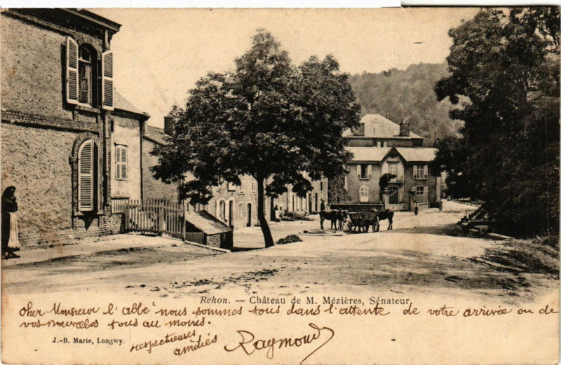 Carte postale ancienne Rehon - Chateau de M. Mezieres - Senateur à Réhon