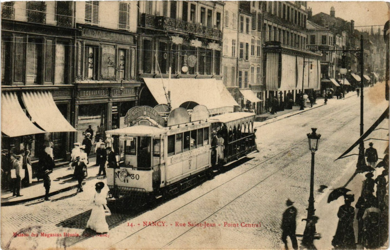Carte postale ancienne Nancy - Rue Saint-Jean - Point Central à Nancy