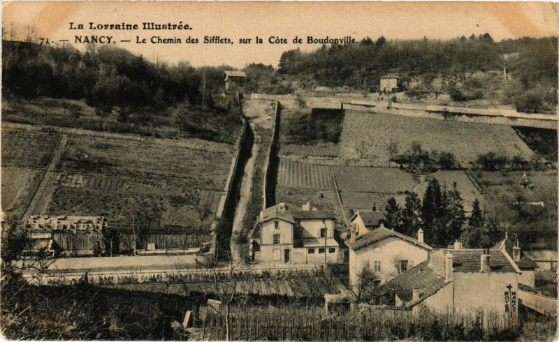 Carte postale ancienne Nancy - Le Chemin des Sifflets à Nancy