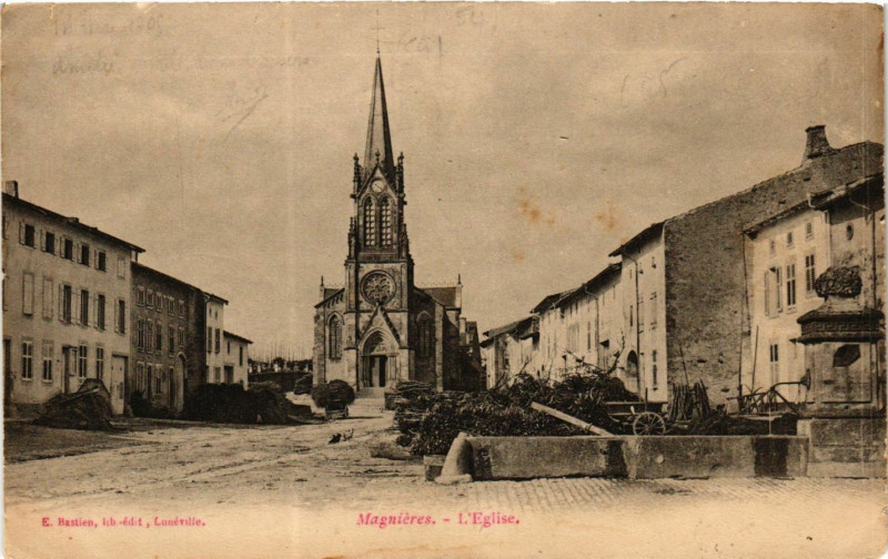 Carte postale ancienne Magnieres - Magniéres - L'Eglise à Magnières