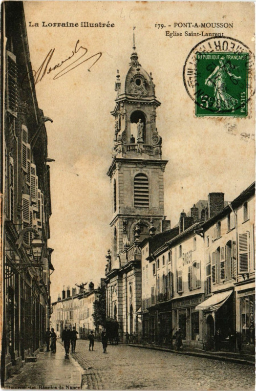 Carte postale ancienne Pont-a-Mousson - Eglise Saint-Laurent à Pont-à-Mousson
