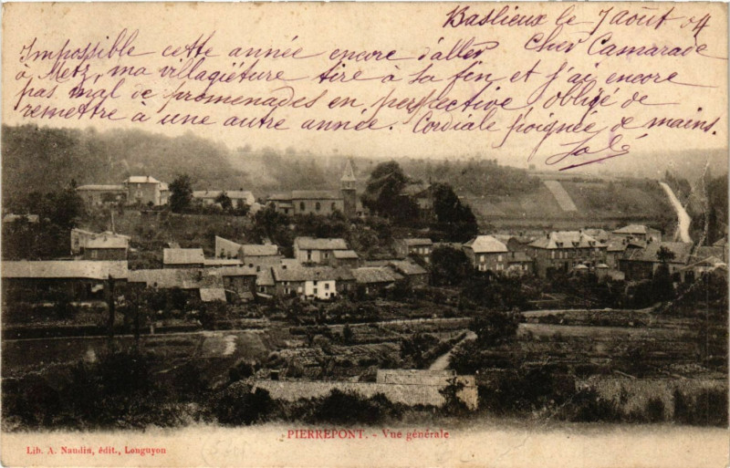 Carte postale ancienne Pierrepont - Vue Generale à Pierrepont