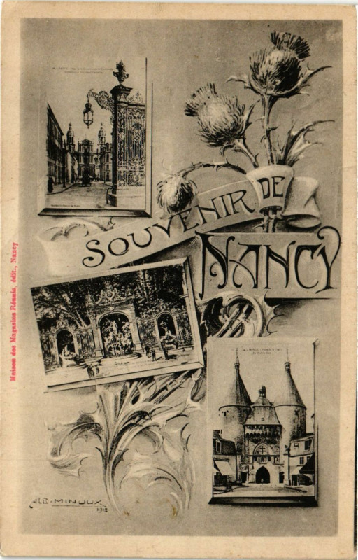 Carte postale ancienne Nancy - Souvenir de Nancy - Scenes à Nancy