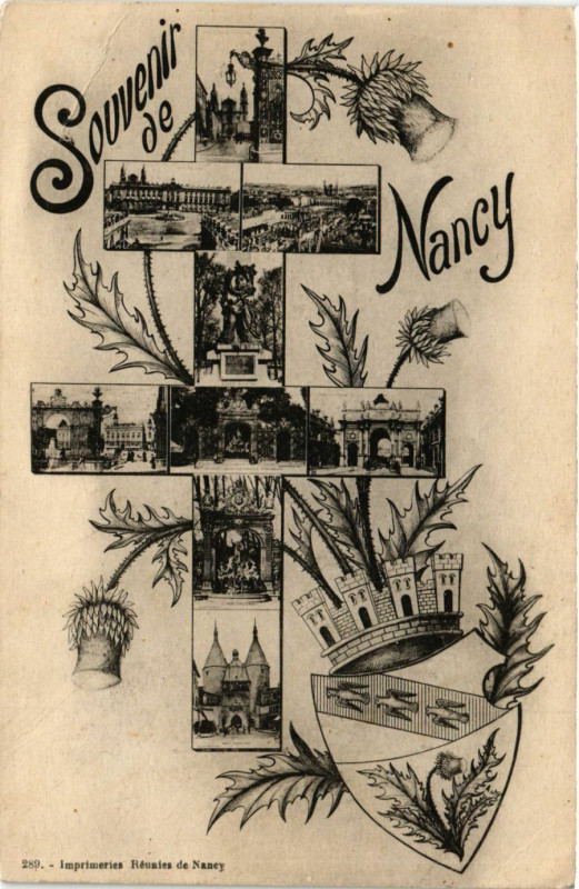 Carte postale ancienne Nancy - Souvenir de Nancy - Scenes à Nancy