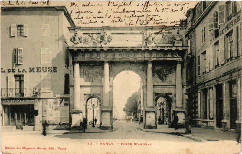 Carte postale ancienne Nancy - Porte Stanislas à Nancy