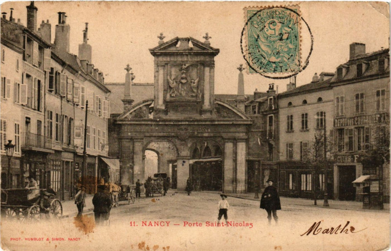 Carte postale ancienne Nancy - Porte Saint-Nicolas à Nancy