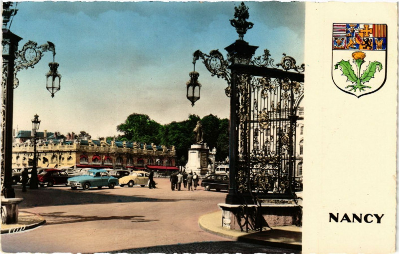 Carte postale ancienne Nancy - Place Stanislas - Grilles Jean Lamour à Nancy