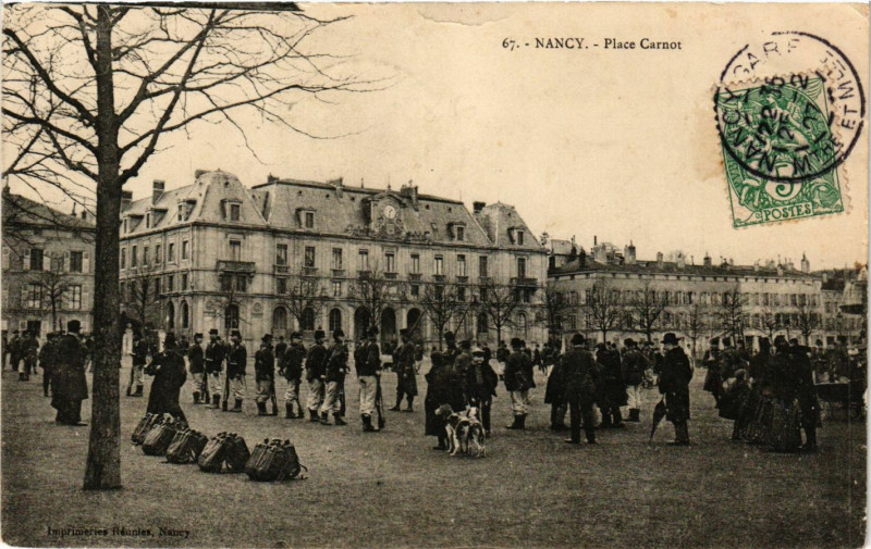 Carte postale ancienne Nancy - Place Carnot à Nancy