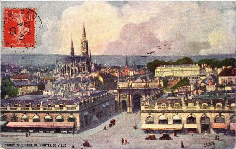 Carte postale ancienne Nancy - Nancy Vue Prise de L'Hotel de Ville à Nancy