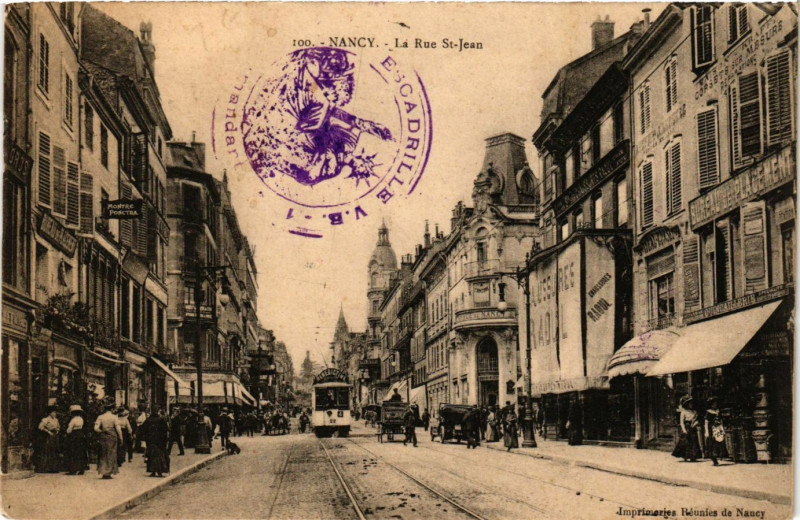 Carte postale ancienne Nancy - La Rue Saint-Jean à Nancy