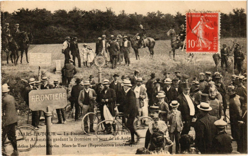 Carte postale ancienne Mars-la-Tour - La Frontiere à Mars-la-Tour