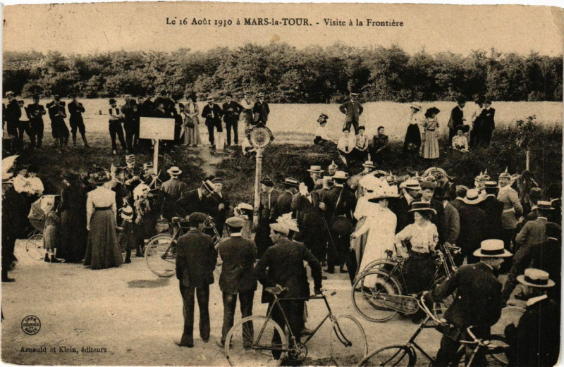 Carte postale ancienne Mars-la-Tour - 16 Aout 1910  - Visite a la Frontiere à Mars-la-Tour