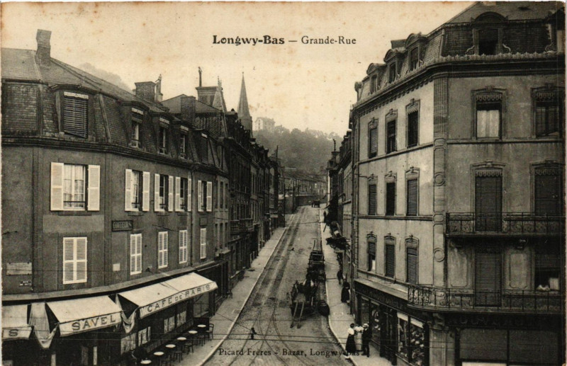Carte postale ancienne Longwy-Bas - Grande-Rue à Longwy