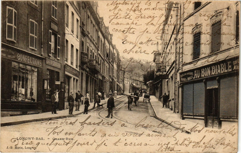 Carte postale ancienne Longwy-Bas - Grand'Rue à Longwy