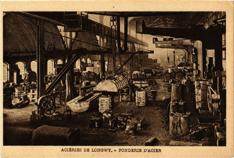 Carte postale ancienne Longwy - Acieries de Longwy - Fonderie D'Acier à Longwy