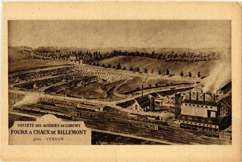 Carte postale ancienne Longwy - Aciereis de Longwy - Fours a Chaux de Billemont à Longwy