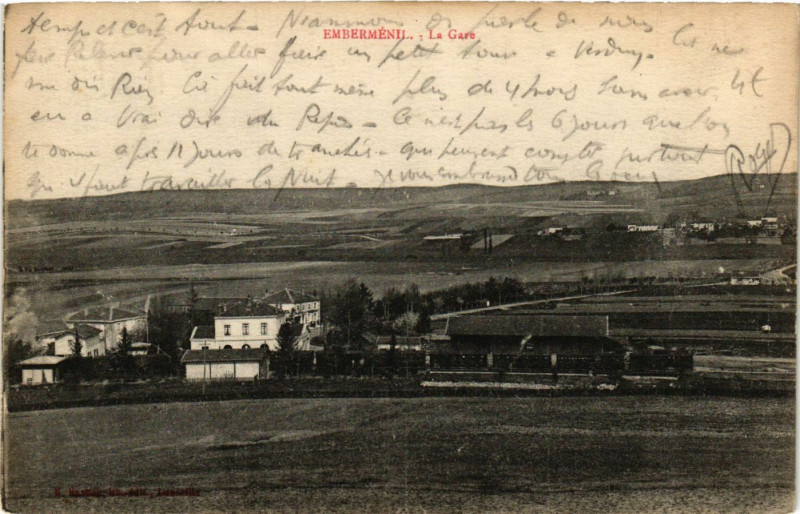 Carte postale ancienne Embermenil - Emberménil - La Gare à Emberménil