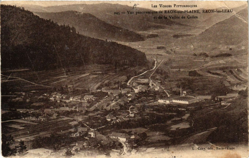 Carte postale ancienne Vue panoramique de Raon-sur-Plaine Raon-les-Leau Valléee de Celles à Raon-lès-Leau