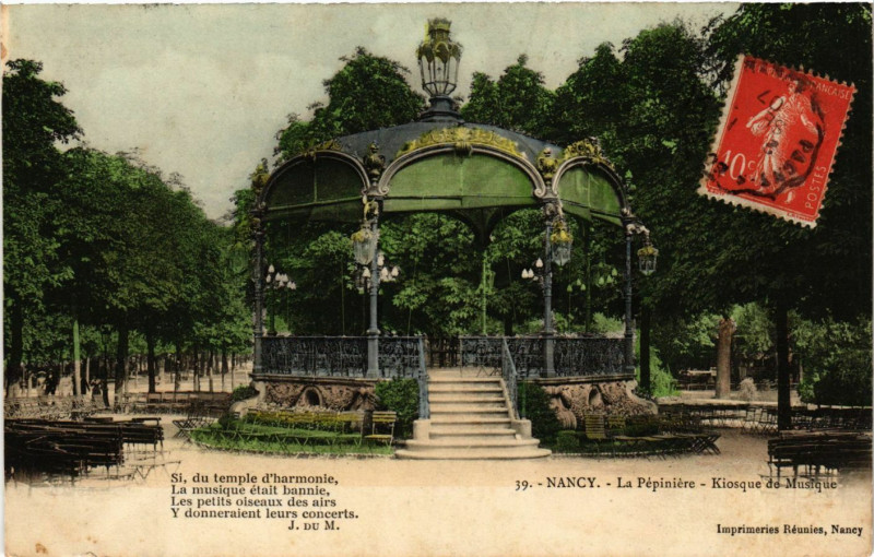 Carte postale ancienne Toul - Kiosque de Musique à Toul