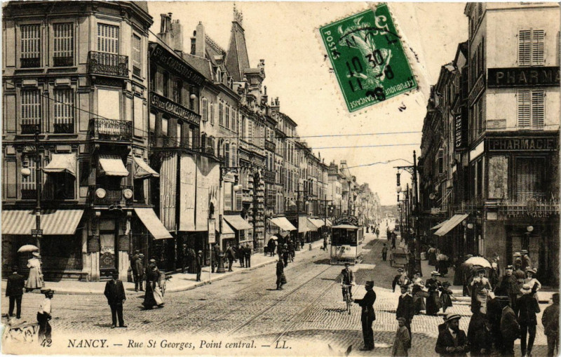 Carte postale ancienne Nancy - Rue Saint-Georges à Nancy