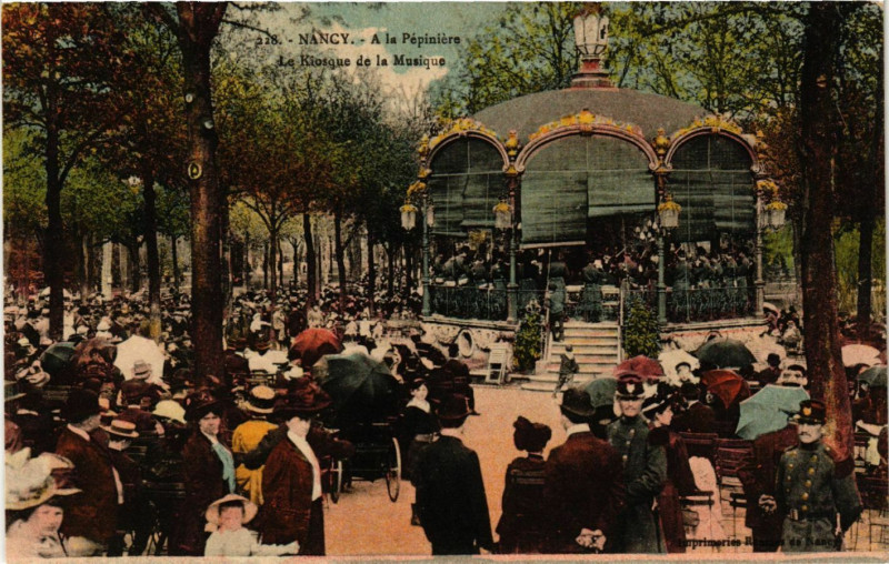 Carte postale ancienne Nancy - Le Kiosque de la Musique à Nancy