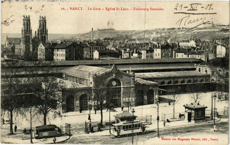 Carte postale ancienne Nancy - La Gare à Nancy