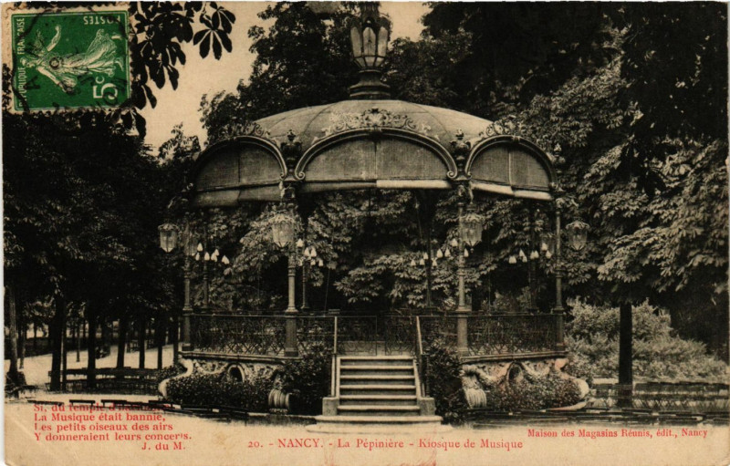 Carte postale ancienne Nancy - Kiosque du Musique à Nancy