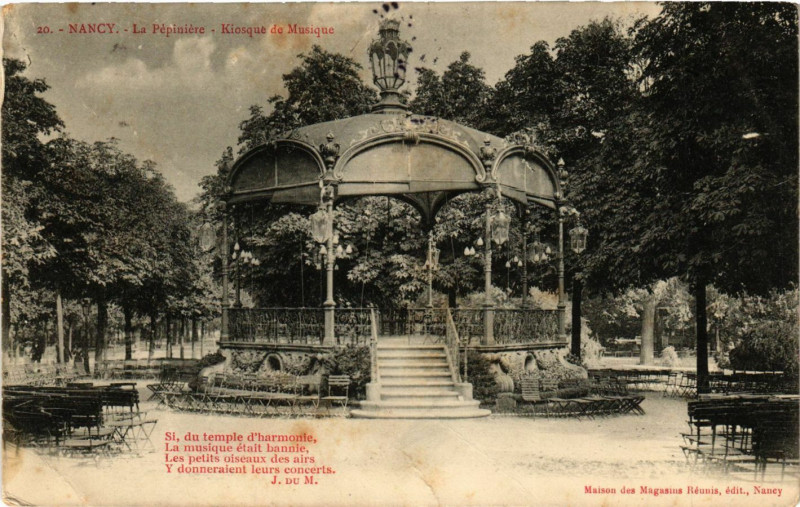 Carte postale ancienne Nancy - Kiosque de Musique à Nancy