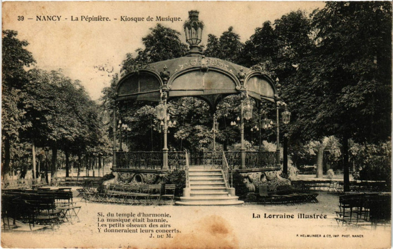 Carte postale ancienne Nancy - Kiosque de Musique à Nancy