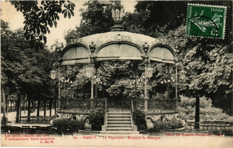 Carte postale ancienne Nancy - Kiosque de Musique à Nancy