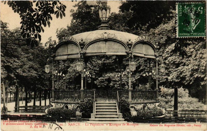 Carte postale ancienne Nancy - Kiosque de Musique à Nancy