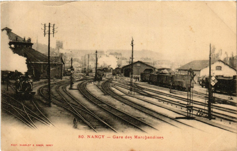 Carte postale ancienne Nancy - Gare des Marchandises à Nancy