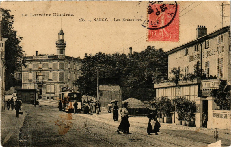 Carte postale ancienne Nancy - Les Brasseries à Nancy