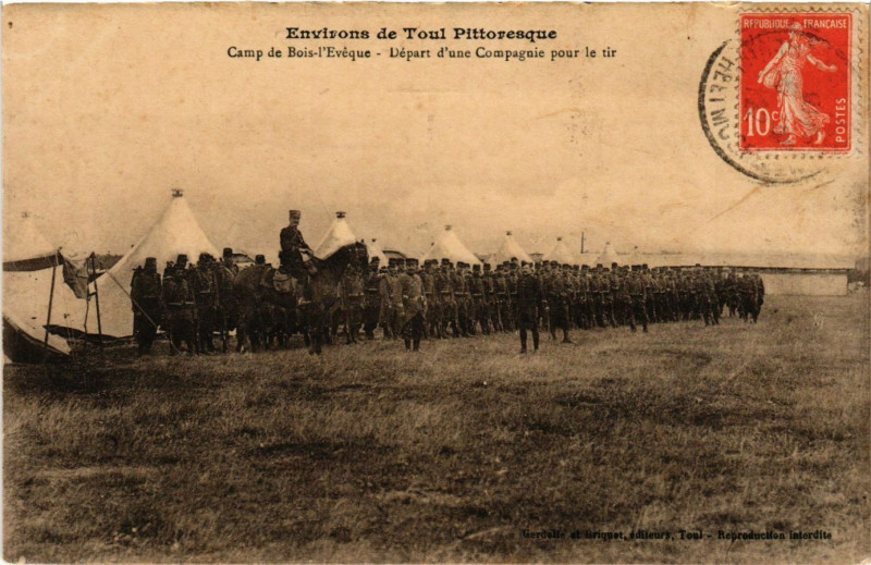 Carte postale ancienne Camp de Bois - Depart d'Une Compaigne