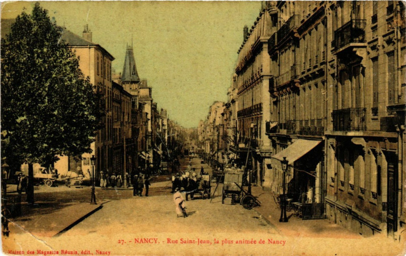 Carte postale ancienne Nancy - Rue Saint-Jean à Nancy
