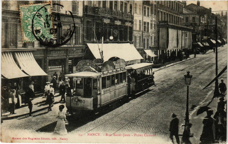 Carte postale ancienne Nancy - Rue Saint-Jean à Nancy
