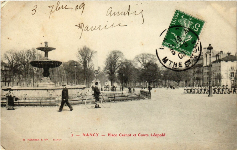 Carte postale ancienne Nancy - Place Carnot à Nancy