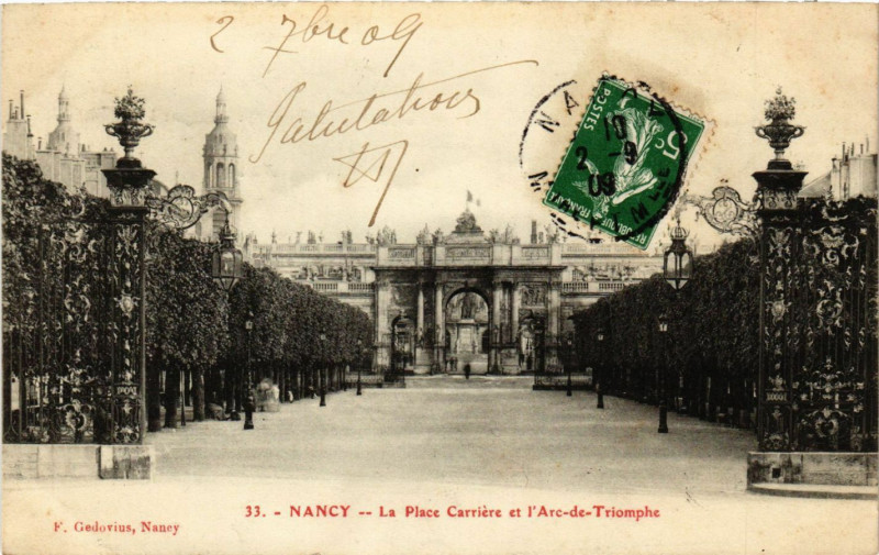 Carte postale ancienne Nancy - La Place Carriere à Nancy