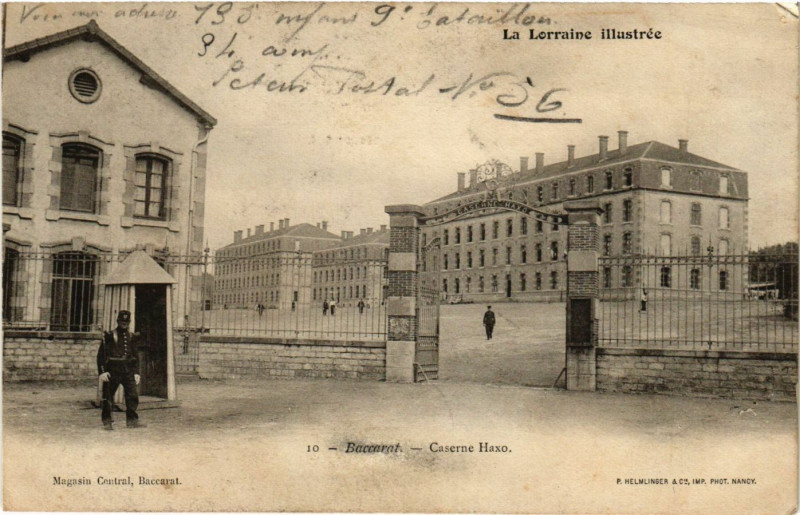 Carte postale ancienne Baccarat - Caserne Haxo à Baccarat