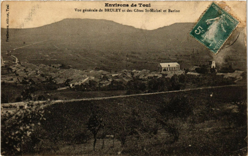 Carte postale ancienne Vue generale de Bruley et des Cotes à Bruley