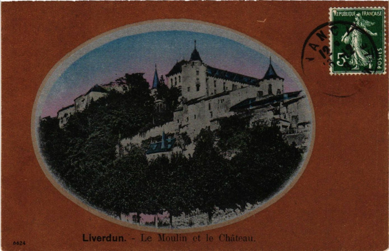 Carte postale ancienne Liverdun - Le Moulin et le Chateau à Liverdun