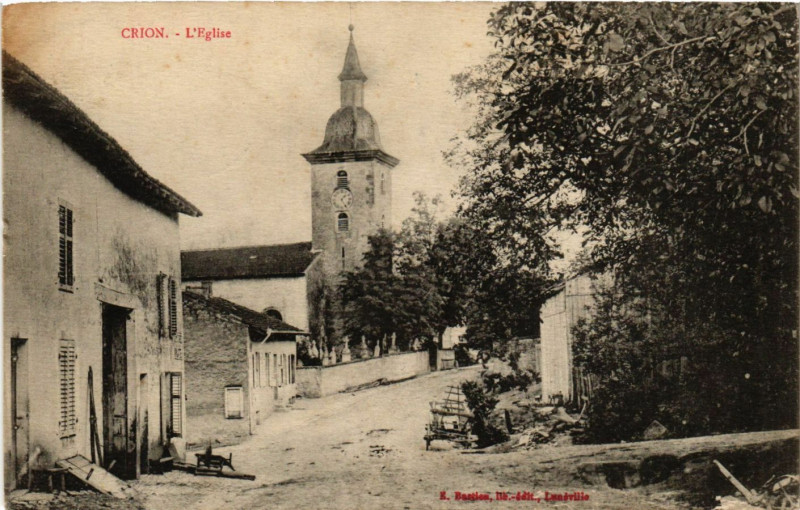 Carte postale ancienne Crion - L'Eglise à Crion