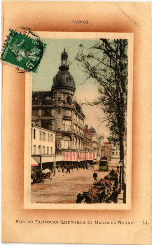 Carte postale ancienne Nancy - Rue du Faubourg à Nancy